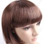 Synthetic Capless Short Full Straight Wig - Full Bangs Hairpiece