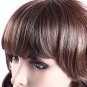 Stylish Wigs Long Curls Synthetic Wavy Brown Hair - Tilt Fringe Bang
