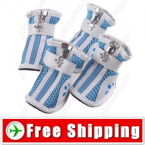 2 Pairs Protective Soccer Boot Shoes - Zipper for Pets Dogs