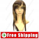 Long Synthetic Straight Hair Hairpiece Wig - Tilted Bangs Style