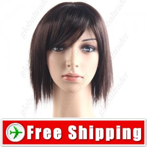 Synthetic Hair Shoulder-length Short Wig with Fringe Hairpiece