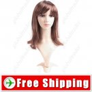 Synthetic Capless Natural Straight Wig - Swept Bangs Hairpiece