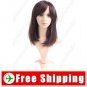 Synthetic Capless Shoulder Length Wig - Swept Bangs Hairpiece