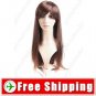 Synthetic Natural Long Full Straight Wig - Swept Bangs Hairpiece