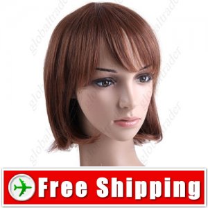 BOB Short Synthetic Hair - Thick Flat Bang Wig Hairpiece