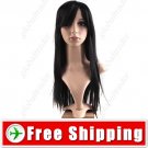 Capless Synthetic Heat-Resistant Fiber Full Straight Wig Hairpiece