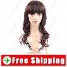 Synthetic Natural Long Wavy Curly Wig Crimped Fake Hair Hairpiece