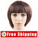 Smart Short Synthetic Hair - Flat Bang Straight Wig Hairpiece