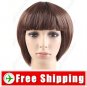 Smart Short Synthetic Hair - Flat Bang Straight Wig Hairpiece