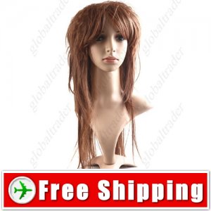 Stylish Women Wigs Long Straight Hair Synthetic - Fringe Bang