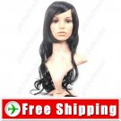 Synthetic Bob Styling Long Wavy Curly Wig - Swept Bangs Hairpiece