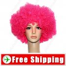 Synthetic Hot Pink Funky Unisex Short Costume Cosplay Wig Hairpiece