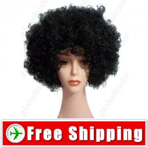 Synthetic Black Funky Unisex Short Costume Cosplay Wig Hairpiece