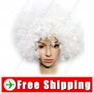 Synthetic White Funky Unisex Costume Cosplay Wig Hairpiece