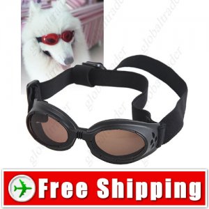 Anti-ultraviolet Sunglasses with Elastic Strap for Dog Pet - Black