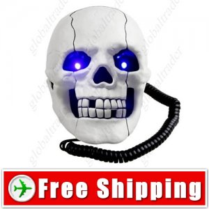 New White Skull Shape Phone Telephone FREE SHIPPING