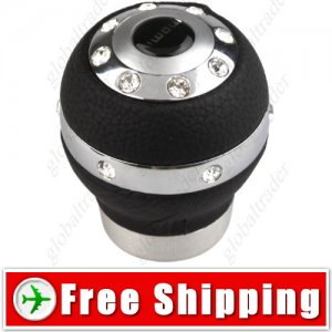NEW 14 Rhinestones Decorated Leather Gear Shift Lever Knob