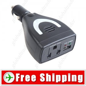 DC 12V to AC 220V+ USB 5V 75W Car Power Converter inverter