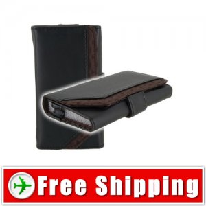 Leather Case Holder Pouch for iPhone 4G Magnetic Flap FREE Shipping