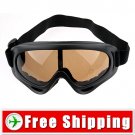 Ski Sports Glasses Goggles Brown Lens Black Frame FREE Shipping