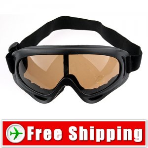 Ski Sports Glasses Goggles Brown Lens Black Frame FREE Shipping