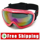 New Snowboard Ski Goggles Anti-Fog Dual Lens Red Frame FREE Shipping
