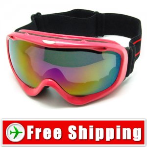 New Snowboard Ski Goggles Anti-Fog Dual Lens Red Frame FREE Shipping