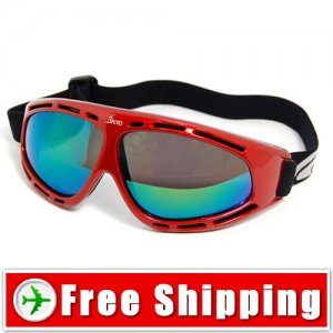 Sport Ski Snowboard Goggles Anti-Fog Anti-Scratch Red FREE Shipping