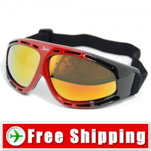 Ski Snowboard Goggles Anti-Fog Anti-Scratch Black&Red FREE Shipping