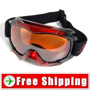 New Anti-Fog Dual Lens Snowboard Ski Goggles Red&Black FREE Shipping