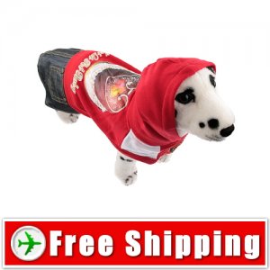 Pullover Style Dress Clothes Red for Dog Pet FREE Shipping