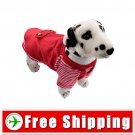 Dog Vest Style Pullover Coat with Stripe Pattern Red FREE Shipping