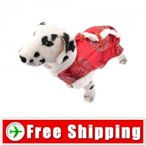 Cute Tang Suit Style Dress Red Color for Dog Pet FREE Shipping