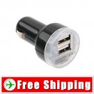 Dual USB Sockets Cigarette Lighter Car Charger DC12/24V FREE Shipping