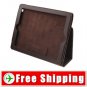 Lichee Pattern Tobago Leather Case For iPad 2 Brown FREE Shipping