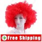 Synthetic Red Funky Unisex Short Curly Clown Wig for Fun FREE SHIPPING