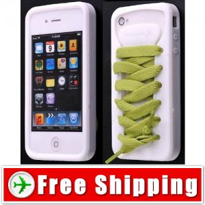 Sporty White Shoe Silicone Skin Case for iPhone 4G FREE SHIPPING