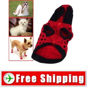 Dog Wear Hooded Cotton Beetle Style Winter Warm Coat FREE SHIPPING