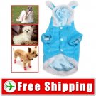 Dog Wear Puppy Plush Sweather Coat with Rabbit Ear Cap FREE SHIPPING