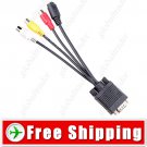 VGA SVGA Male to S-Video & RCA Composite AV Adapter Converter Cable