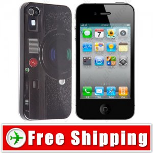 Camera Patterned Snap-on Hard Cover Back Case for Apple iPhone 4 4S