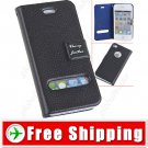Leather Protective Pouch Bag Flip Case with Magnetic for iPhone 4