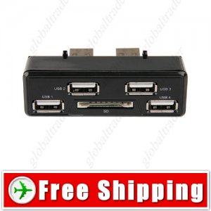 Dual USB Powered 4 USB Port Expanded Hub Splitter - SD Reader for PS3