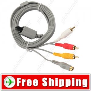 New Composite S-Video & RCA AV Cord Cable for Nintendo Wii Console