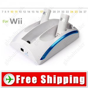 All-in-One Power Dock Station - 2 Battery Pack for Nintendo Wii
