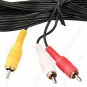 Replacement Composite RCA Audio Video AV Cable for PS2 PS3