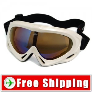 Sport Ski Snowboard Goggles Anti-Fog Anti-Scratch White FREE Shipping