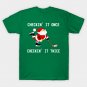 Hockey Christmas Santa Checking It Once T-Shirt