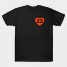 Anaheim Ducks Number 23 Mason McTavish Orange Heart T-Shirt