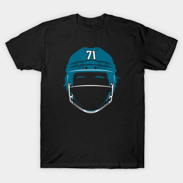 Macklin Celebrini Helmet Sharks Hockey T-Shirt